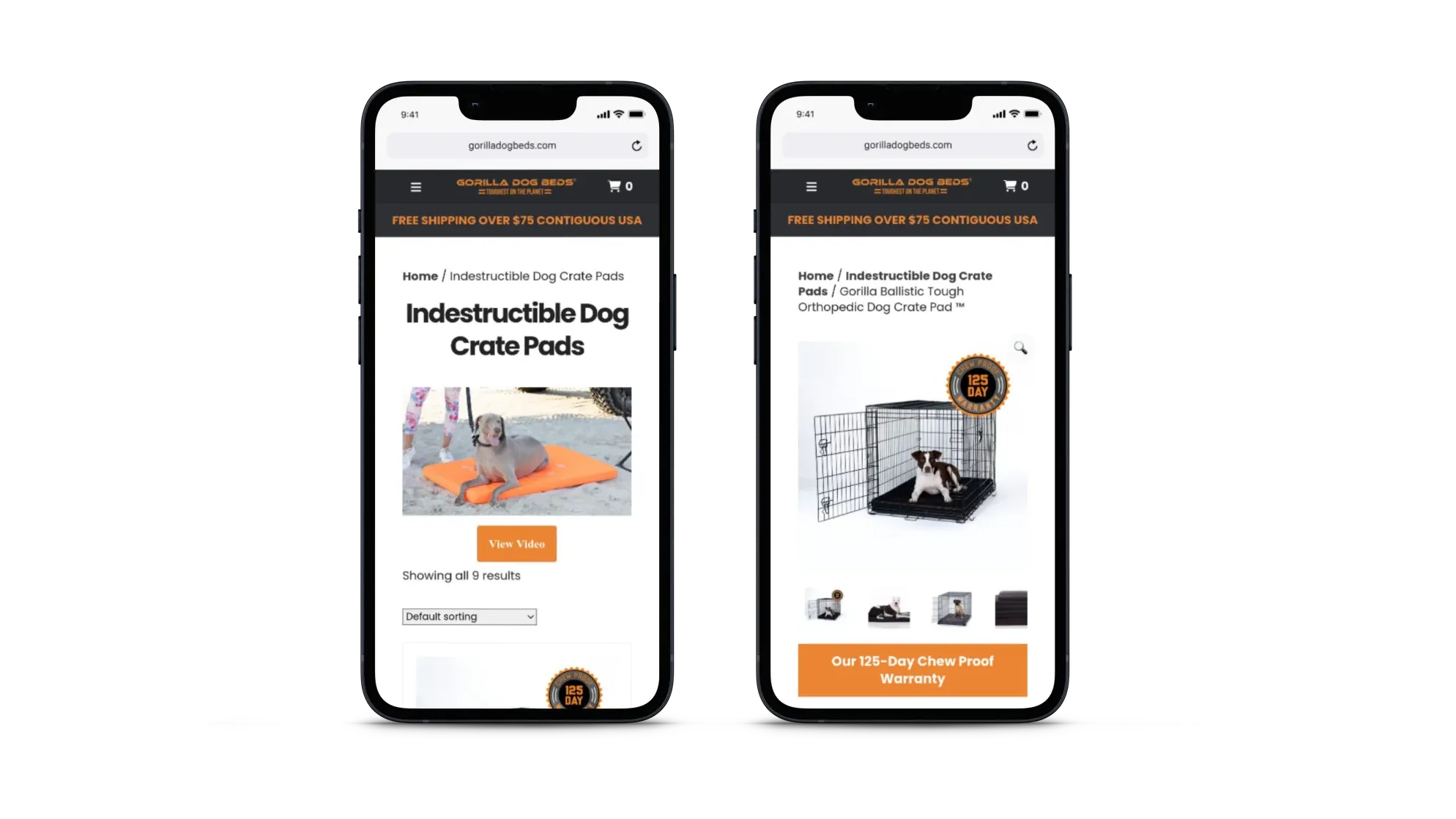 Gorilla Dog Beds on mobile devices