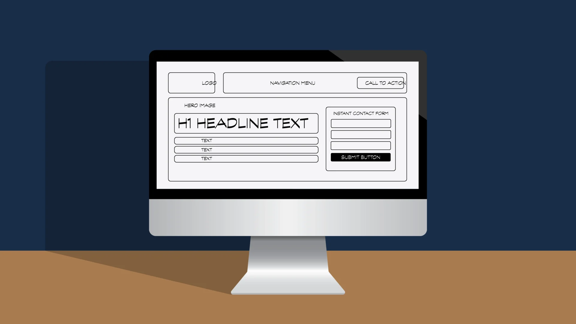 clip art image of a website mockup