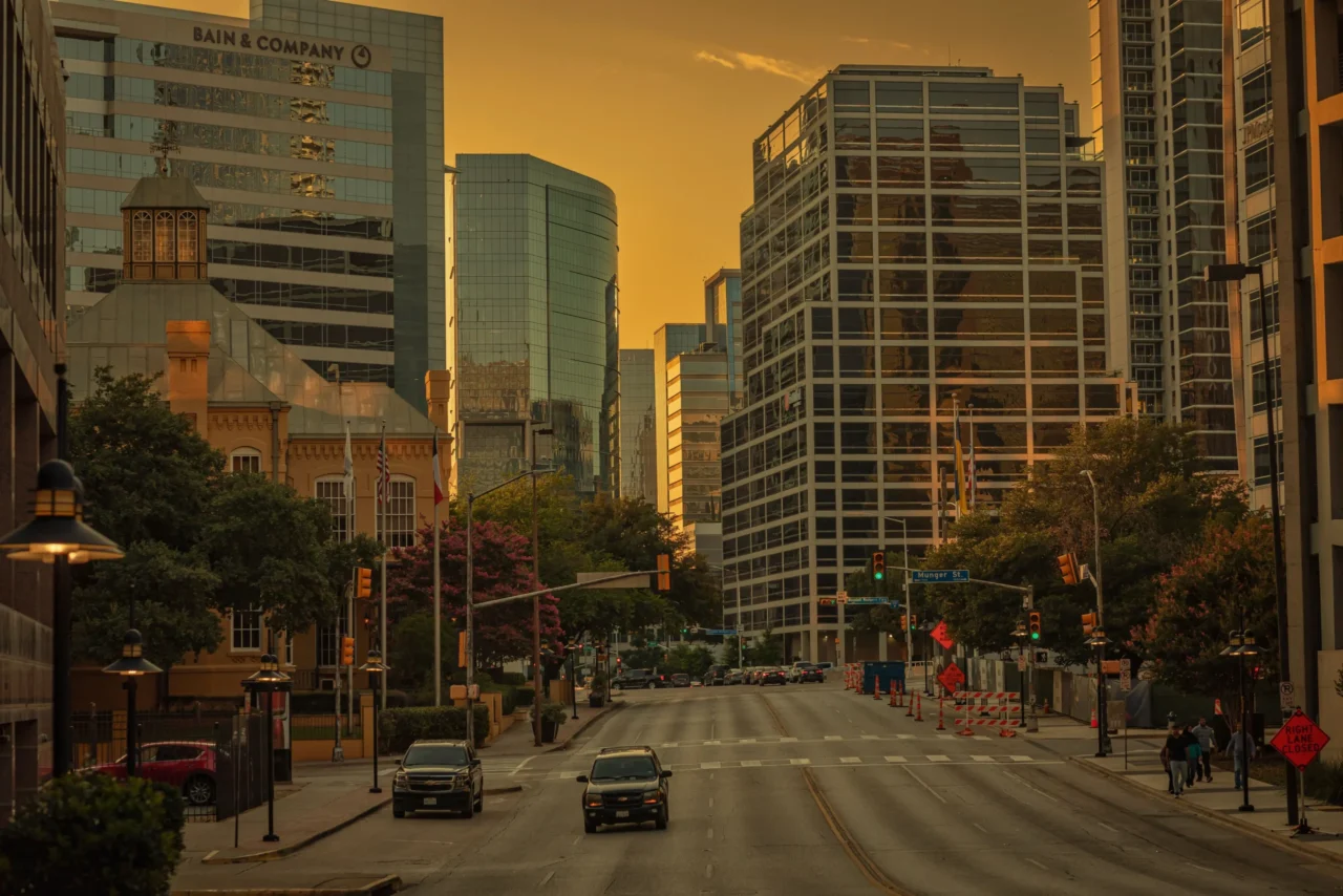 image of dallas texas at sunset