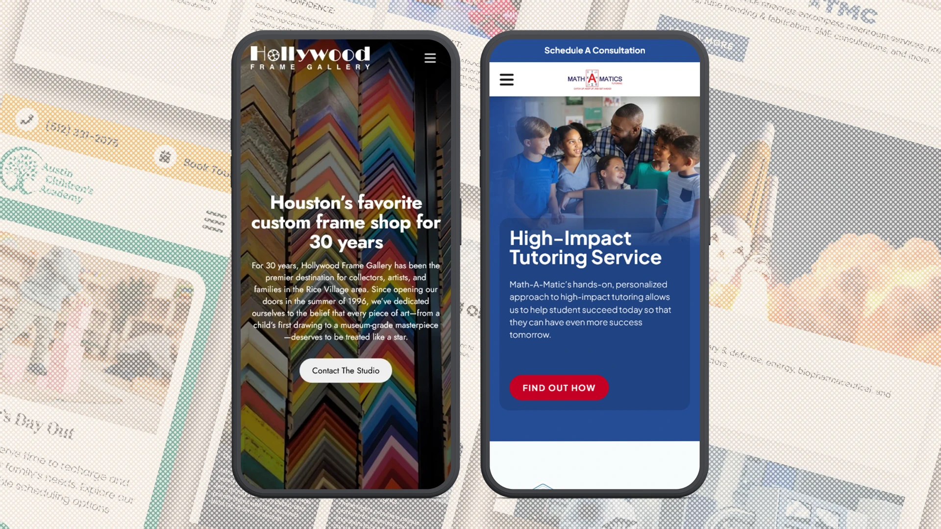 image of websites on mobile devices